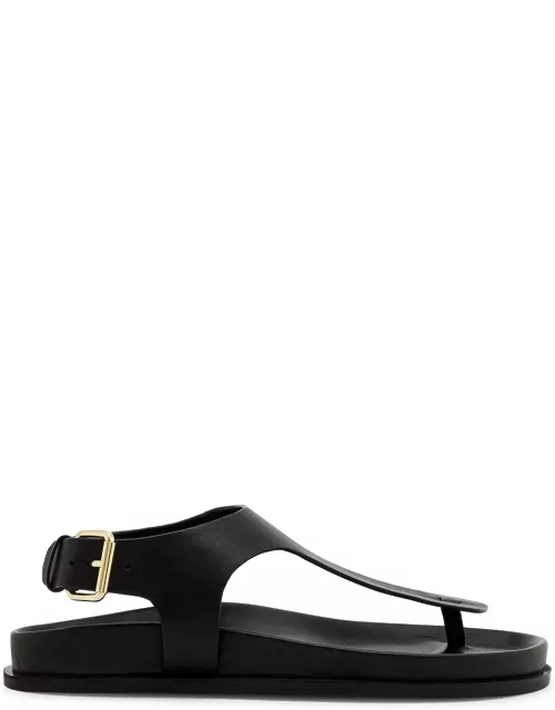 A.Emery Reema Leather Thong Sandals - Black