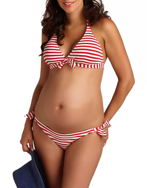 Maternity Striped Two-Piece Bikini Swim Set