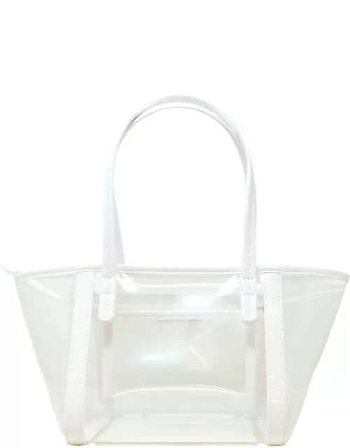 By Far Bar Tote Transparent White Pu Handbag