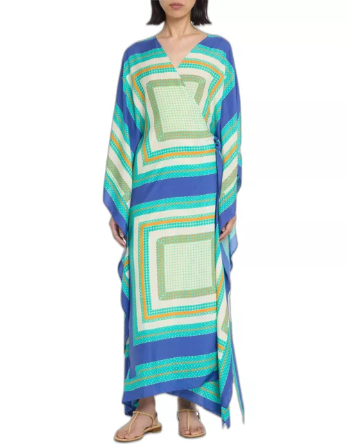Isabell Scarf-Print Voile Robe Coverup
