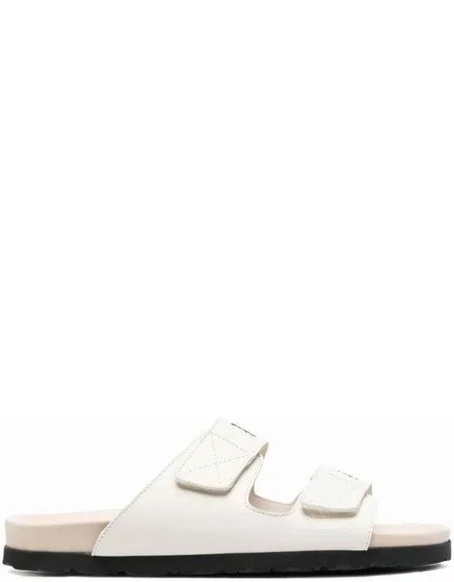 White logo print sandal