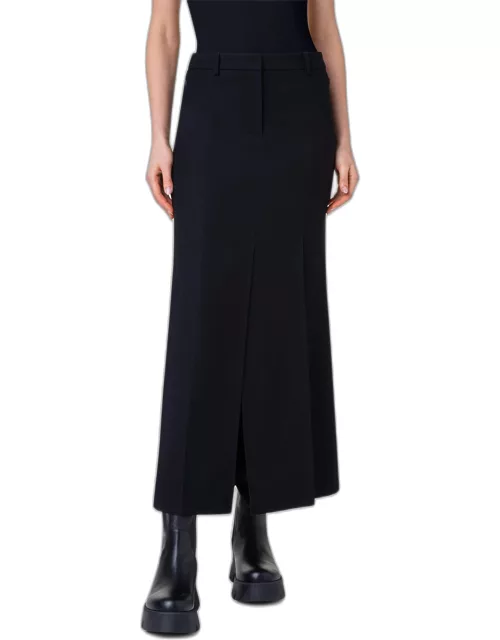 Wool Double-Face Midi Skirt