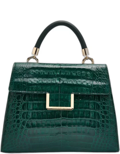 Michelle Crocodile Top-Handle Bag
