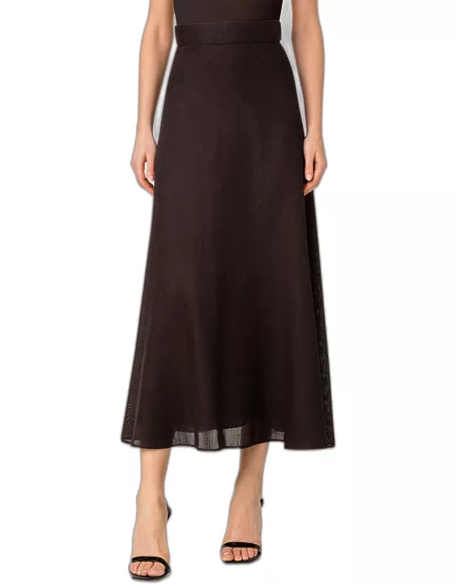 Semi-Sheer Open Weave Midi Skirt