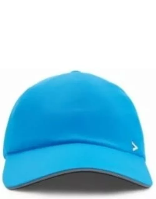 Performance-piqu cap with decorative reflective details- Blue Men's Hats and Glove