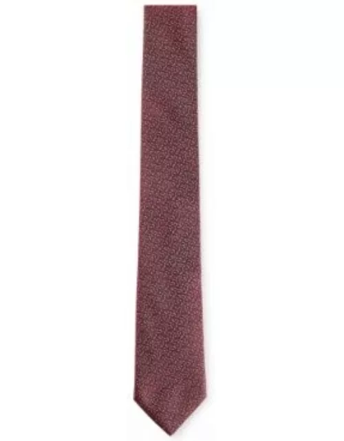Patterned tie in pure silk- Red Men's Tie