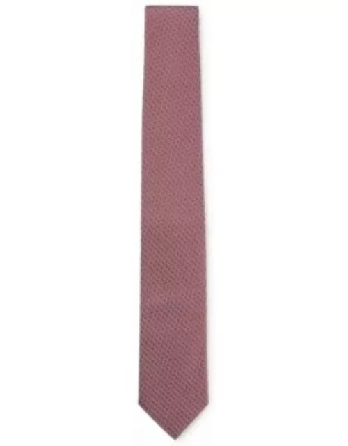 Patterned tie in silk-blend jacquard- Red Men's Tie