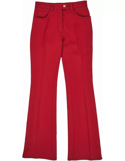 Straight red bootcut trouser