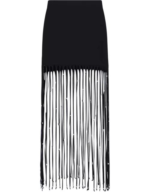 Rotate Birger Christensen Fringed Maxi Skirt