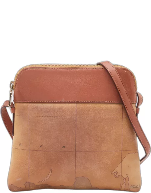 Alviero Martini 1A Classe Coated Canvas and Leather Zip Crossbody Bag