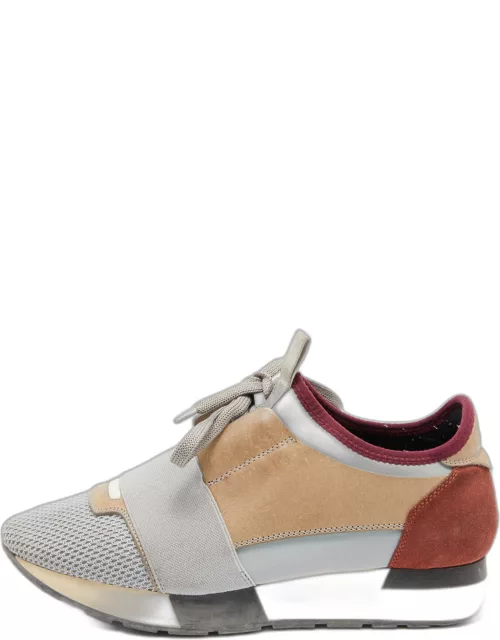 Balenciaga Multicolor Mesh and Leather Race Runner Sneaker