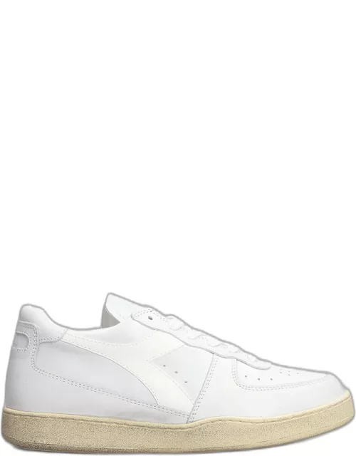 Diadora Mi Basket Sneakers In White Leather