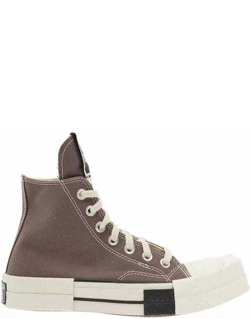 DRKSHDW turbodrk Dark Grey High-top Sneakers With Chunky Sole In Canvas Man