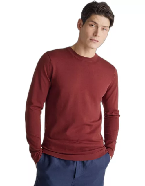 Derek Rose Men's Sweater Jacob Sea Island Cotton Burgundy