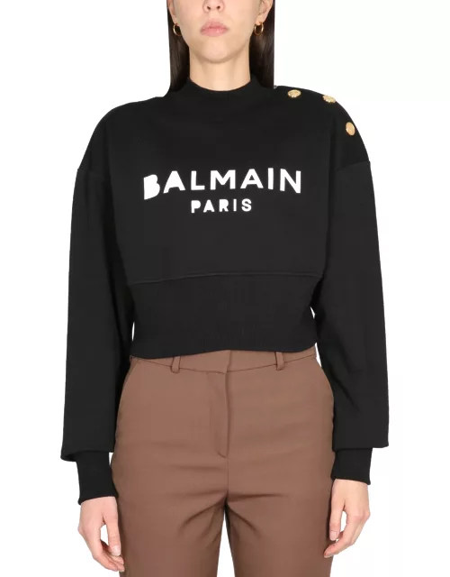 balmain cropped sweatshirt