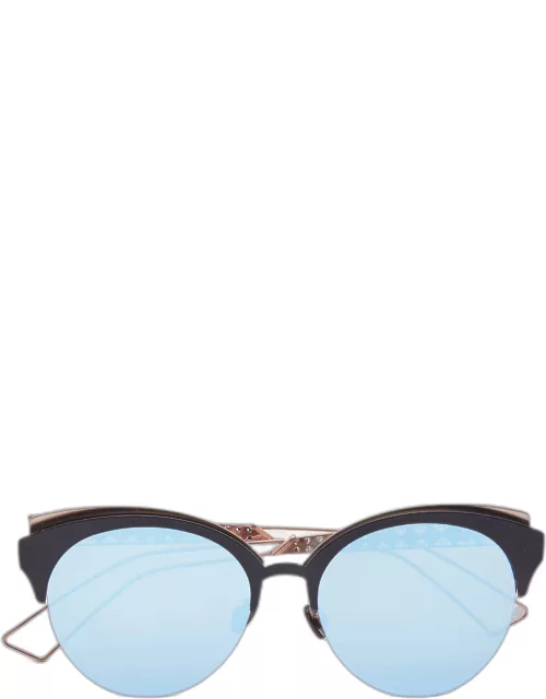 Dior Black/Blue Mirrored Diorama Club Cat Eye Sunglasse