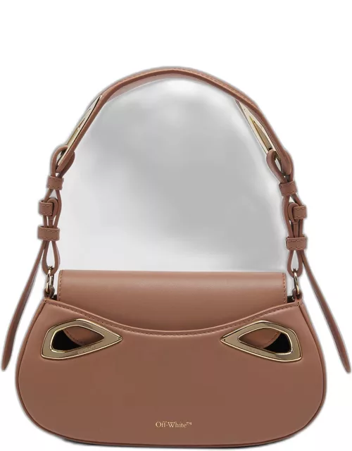 Clam Flap Leather Shoulder Bag