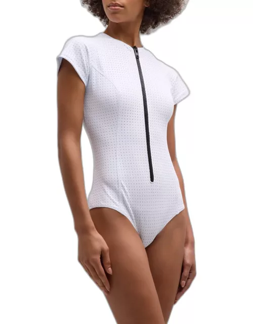 Farrah Perforated One-Piece Swimsuit