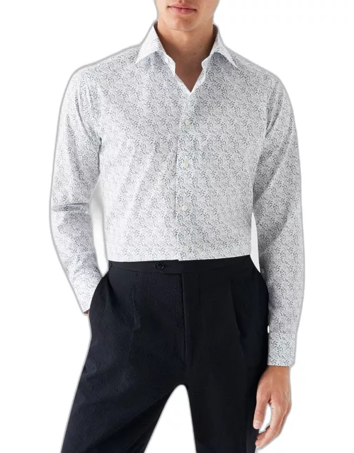 Men's Slim Fit Floral-Print Dress Shirt