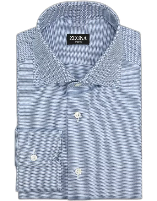 Men's Trecapi Cotton Micro-Print Dress Shirt