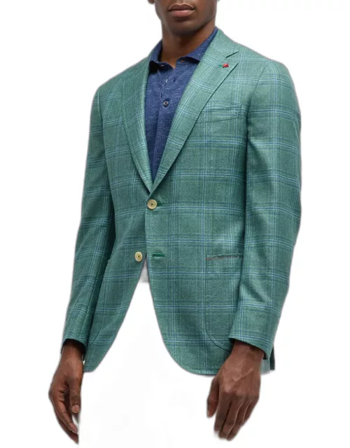 Men's Silk-Cashmere Plaid Sport Coat