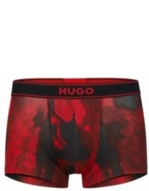 Stretch-cotton regular-rise trunks with seasonal print- Light Red Men's Underwear and Nightwear
