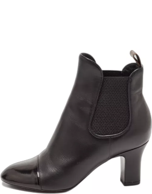 Louis Vuitton Black Leather Ankle Boot