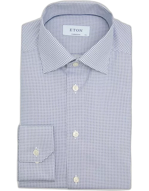 Men's Contemporary Fit Geometric-Print Dress Shirt