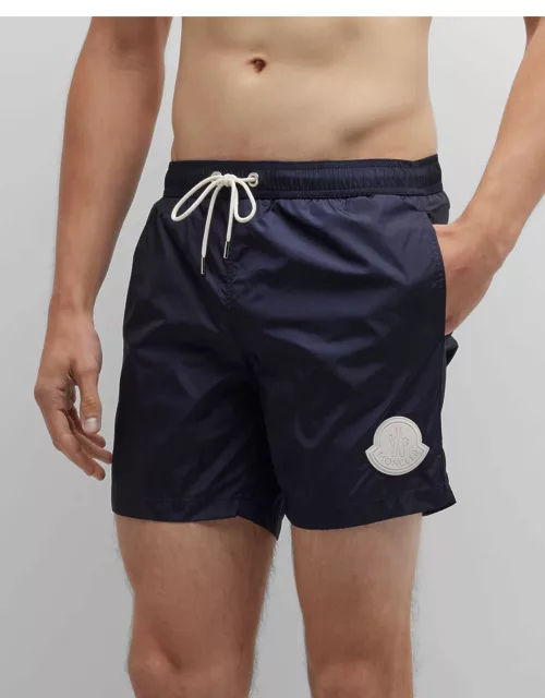 Men's Swim Shorts with Large Logo Patch