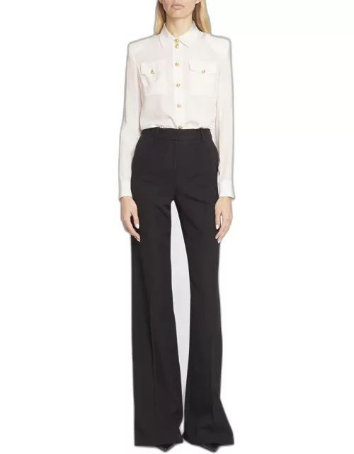 High-Waisted Flared Trouser