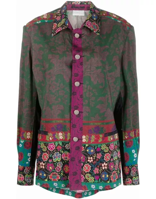Pierre-Louis Mascia floral-print buttoned fitted jacket