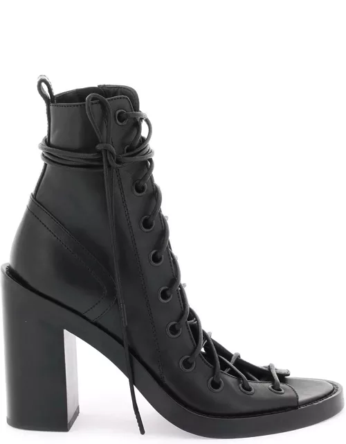 ANN DEMEULEMEESTER LEATHER LACE-UP SANDAL