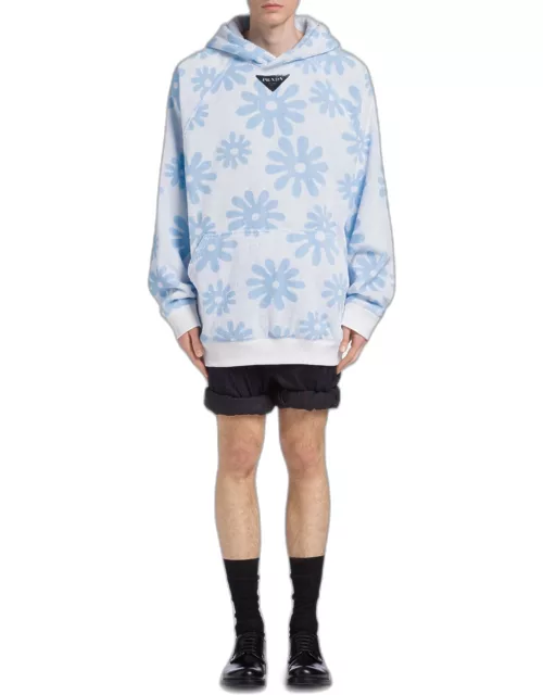 Men's Jacquard Cotton Terrycloth Hooded Sweatshirt