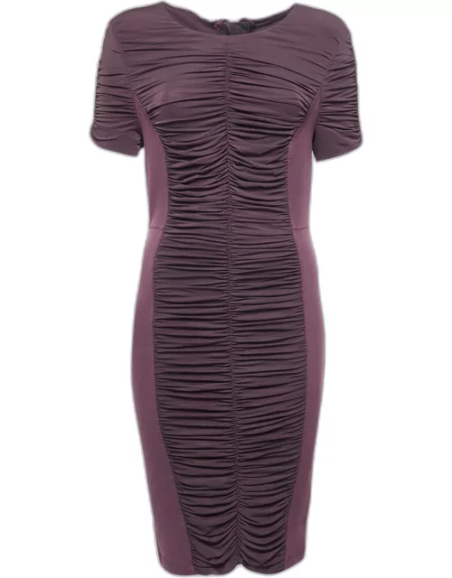 Burberry Purple Jersey Ruched Bodycon Dress