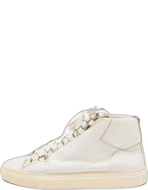 Balenciaga White Leather Arena High Top Sneaker