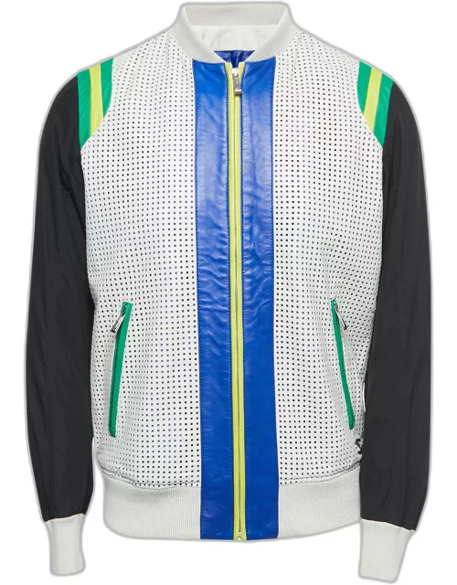 Just Cavalli Multicolor Leather Zip Front Jacket