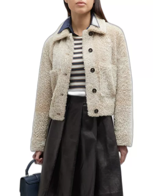 Suede to Shearling Reversible Short Jacket