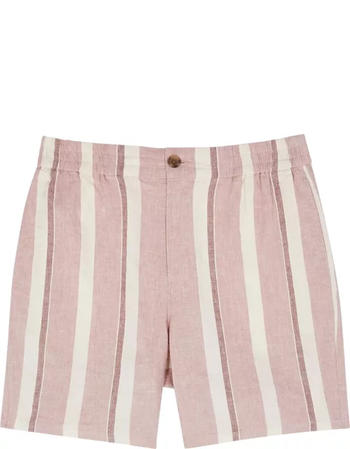 Paige Gatlin Striped Linen-blend Shorts - Pink