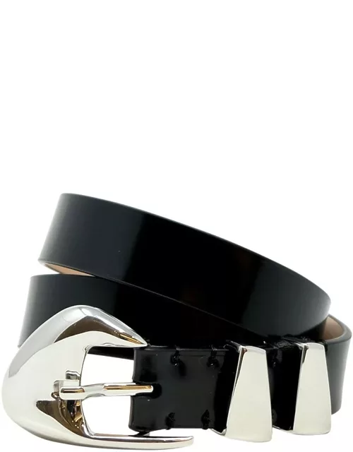 By Far Black Patent Leather Moore Belt