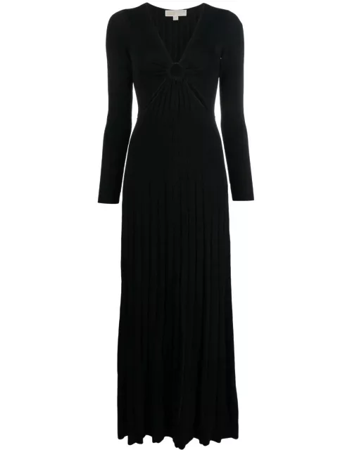 MICHAEL Michael Kors Long Pleated Dress With Ring And Cut-out Detail In Viscose Blend Woman