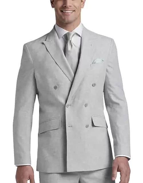 JOE Joseph Abboud Big & Tall Slim Fit Linen Blend Men's Suit Separates Jacket Light Gray