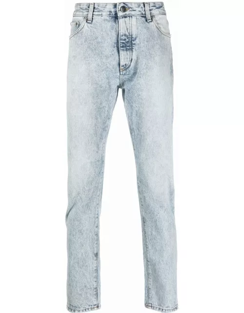 Light blue straight jeans with logo