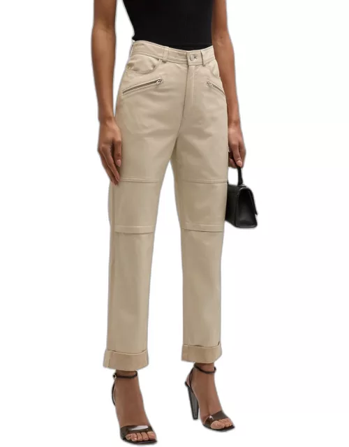 Aysel Straight Leather Ankle Pant