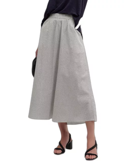 Petite Gathered Puckered Cotton Skirt