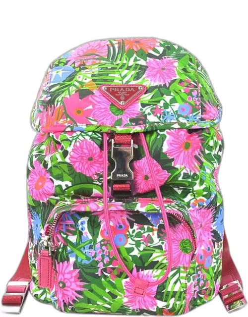 Prada Multicolor Floral Nylon Tessuto Backpack