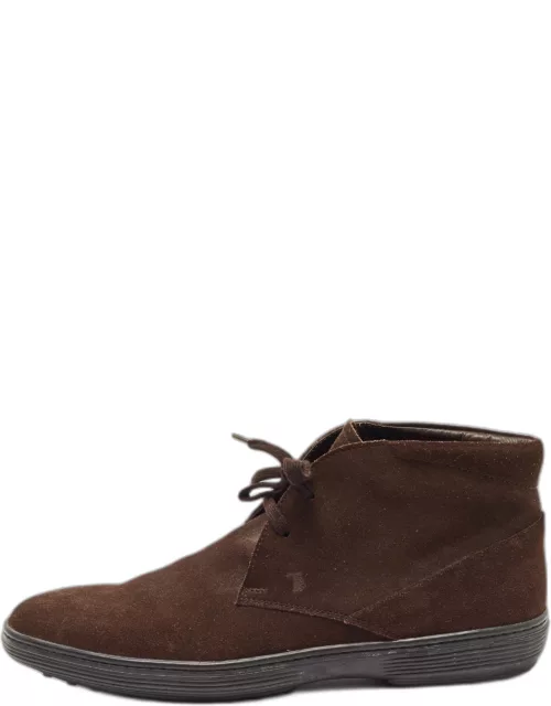 Tod's Brown Suede Lace Up Boot
