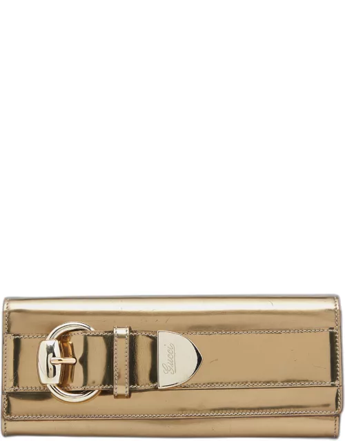 Gucci Gold Patent Leather Romy Clutch
