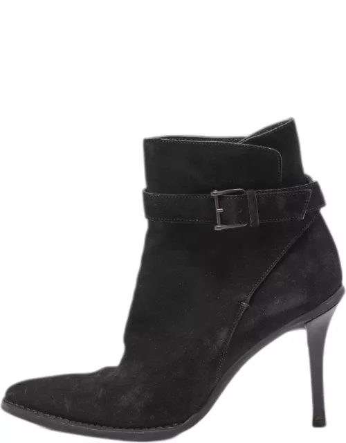 Gucci Black Suede Pointed Toe Ankle Boot