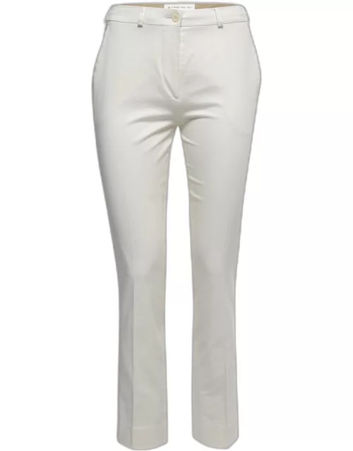 Etro Cream Cotton Straight Fit Trousers