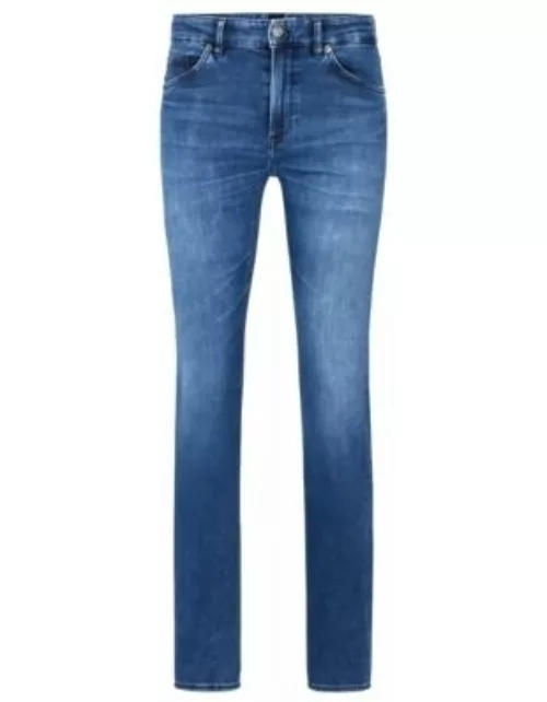 Regular-fit jeans in blue Italian denim- Dark Blue Men's Jean